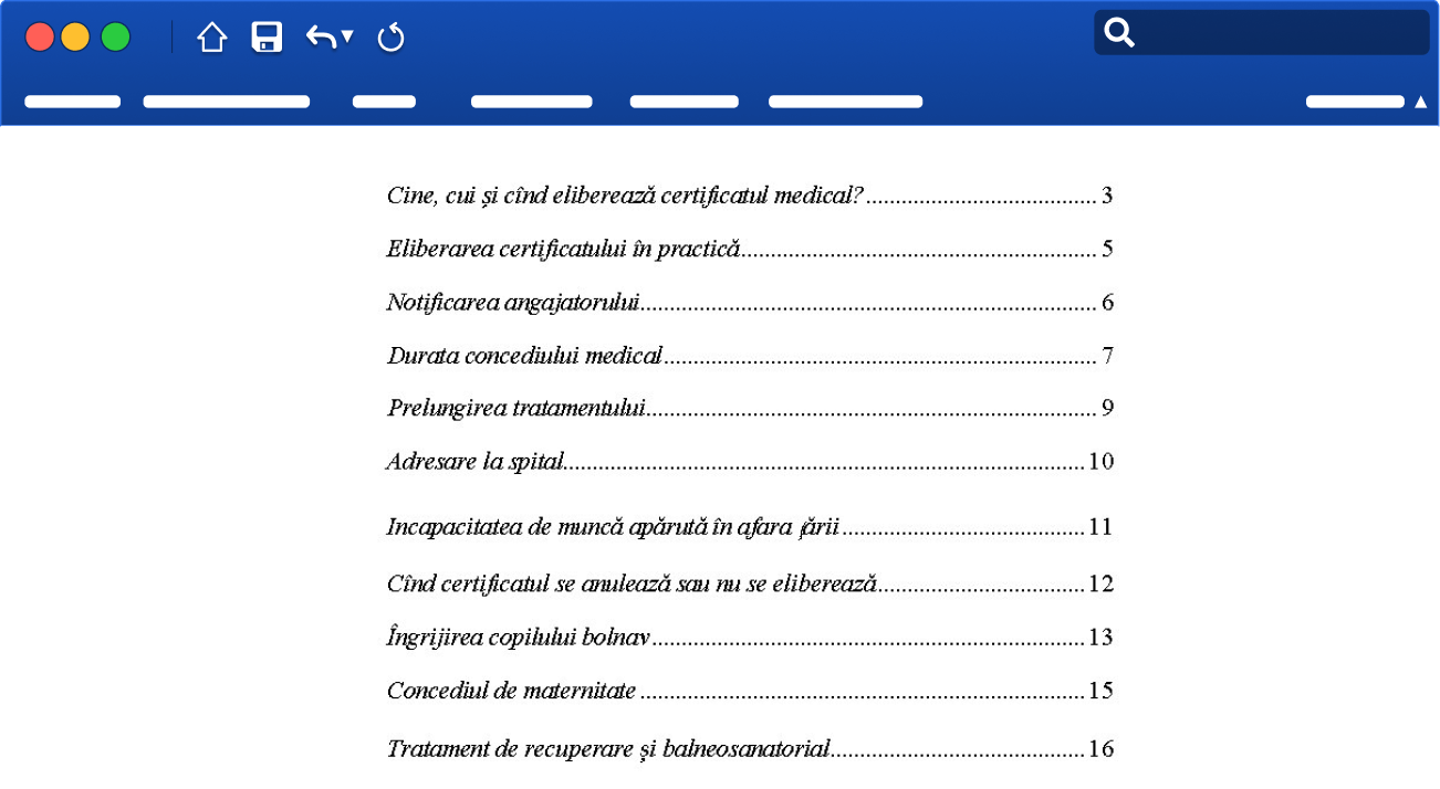 Forma buletinului medical